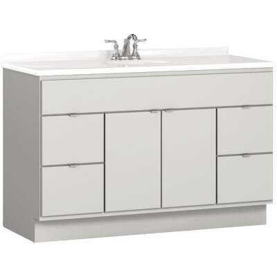 Bertch Riverside 48 In. W x 34-1/2 In. H x 21 In. D Lighthouse Vanity Base without Top, 2 Door/4 Drawer