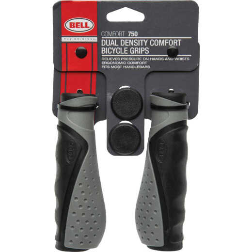 Bell Comfort-Grip Black & Gray Thermo Plastic Rubber Handlebar Grips